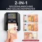Preview: Banknotenprüfer & Geldzählmaschine Banknoten 2in1 - Einzeln einlegen - Banknotenprüfer Falschgelderkennung mit UV/MG/IR für falsche Euro-, Pfund-, Dollarscheine - mobiler Scanner